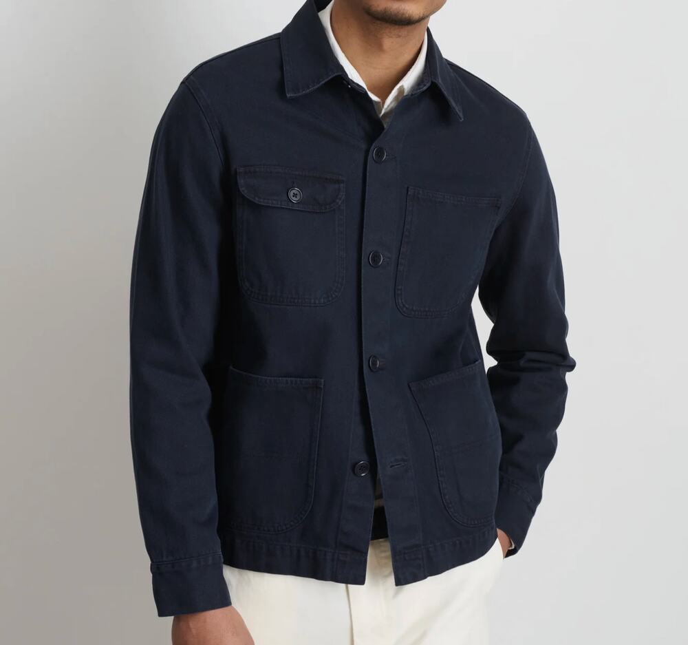 Alex Mill Men's Garment Dyed Work Jacket in Linen Size Large